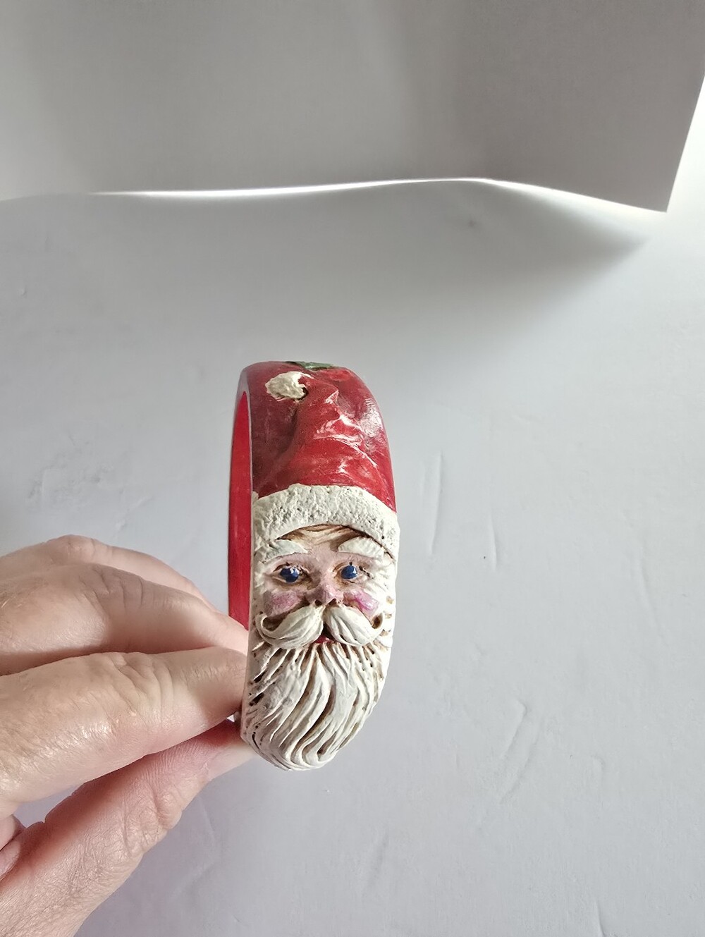Vintage Jim Shore Hand Carved Santa Claus Bangle
